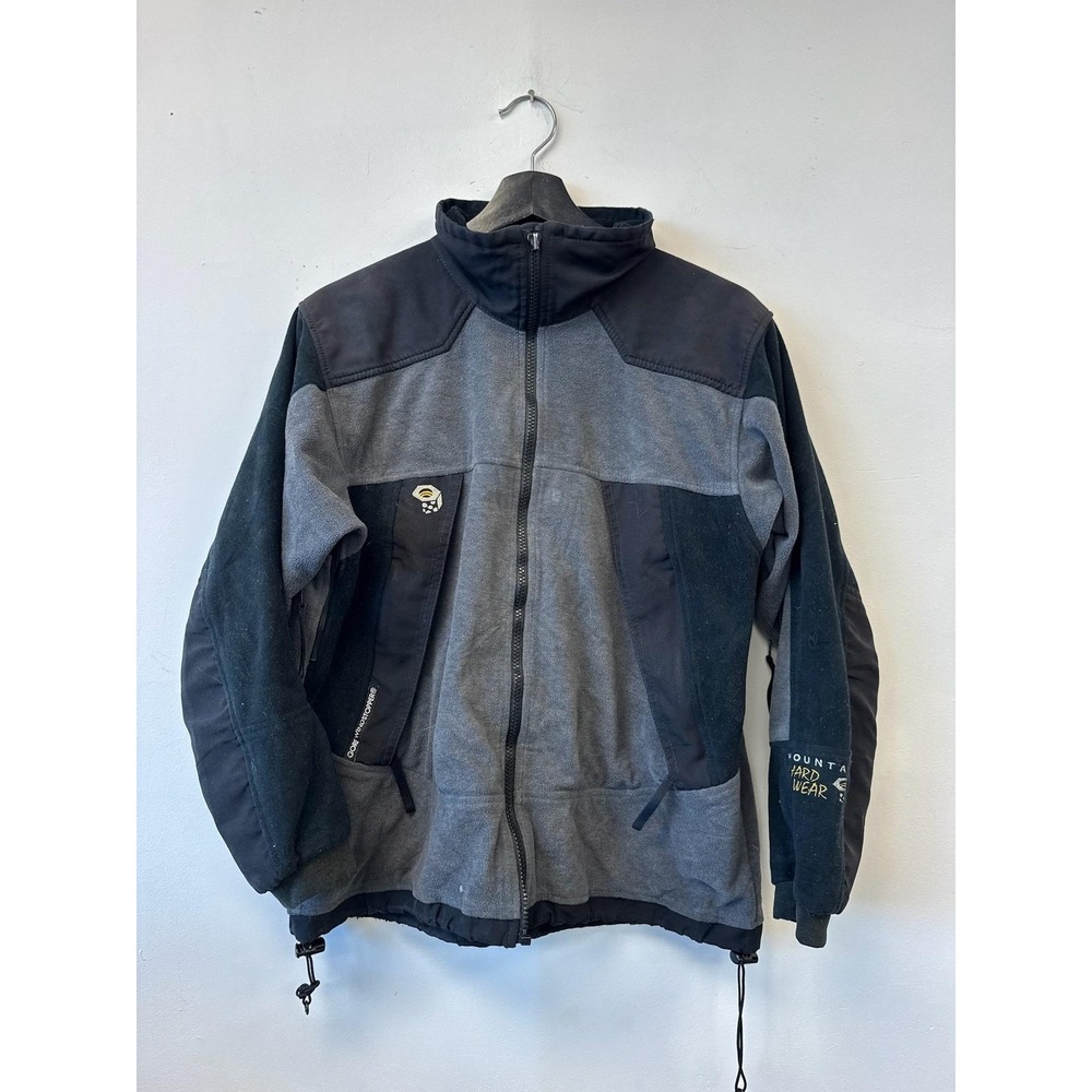 Vintage Mountain Hardwear Jacket Womens 10 Gray Black Fleece‎ Full Zip USA 90s